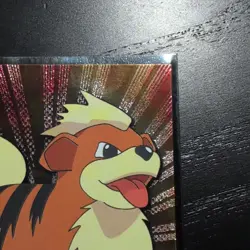 1999 Topps TV Animation - Growlithe #58- Foil - Black Logo- Vintage Pokemon - Image 2