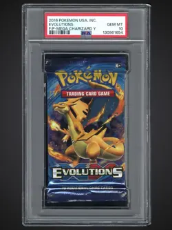 2016 Pokemon XY Evolutions Booster Pack Mega Charizard PSA 10 - Image 1
