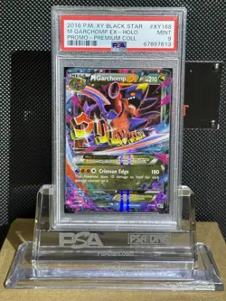 2016 POKEMON XY BLACK STAR PROMO PREMIUM COLL #XY168 M GARCHOMP EX-HOLO PSA 9 - Image 1