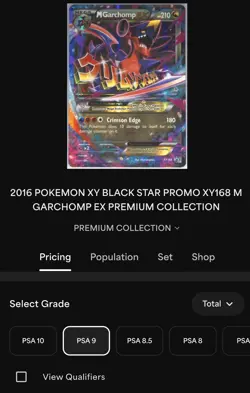 2016 POKEMON XY BLACK STAR PROMO PREMIUM COLL #XY168 M GARCHOMP EX-HOLO PSA 9 - Image 4