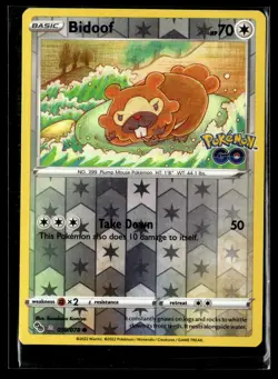 Pokemon TCG Pokemon GO #059/078 Bidoof (Peelable Ditto) - Image 1