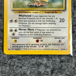 Vintage Pokemon Base Set Pidgeotto 22/102 Rare LP Light Play - Image 4