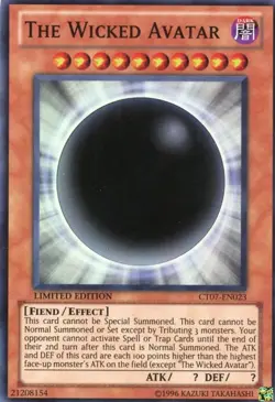 Yugioh! MP The Wicked Avatar - CT07-EN023 - Super Rare - Limited Edition Moderat - Image 1