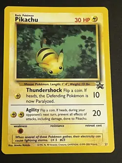 Pikachu WOTC Black Star Promo #27 | Vintage 1999 Pokemon Card | MP - Image 1