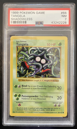 PSA 7 Shadowless Tangela Pokemon Card Base Set #66 WOTC 1999 - Image 1