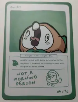 Owlet (Rowlet) 06/90 - Pokedoodles Set 1 - Pokemon Card non-holo - Image 2