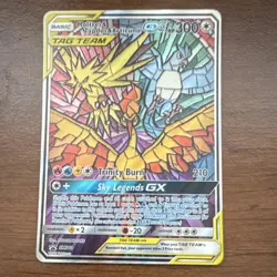 Pokemon Moltres Zapdos Articuno GX TAG TEAM Full Art Holo SM-P Promo SM210 Card - Image 1