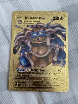 Pokemon Blastoise VMAX Gold Foil Fan Art Pokemon Card - Image 1