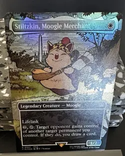 MTG Stiltzkin, Moogle Merchant (Borderless) - FINAL FANTASY (FIN) FOIL NM - Image 1