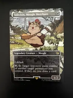 MTG Stiltzkin, Moogle Merchant (Borderless) - FINAL FANTASY (FIN) FOIL NM - Image 2