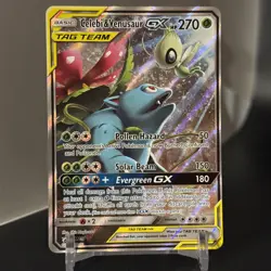 2019 POKEMON SM BLACK STAR PROMO #SM167 FULL ART/CELEBI & VENUSAUR GX - Image 1
