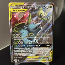 2019 POKEMON SM BLACK STAR PROMO #SM167 FULL ART/CELEBI & VENUSAUR GX - Image 3
