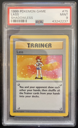 PSA 9 BASE SET SHADOWLESS #75 LASS 1999 POKEMON - Image 1