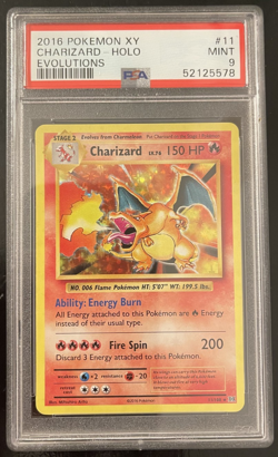 PSA 9 CHARIZARD HOLO 11/108 XY EVOLUTIONS POKEMON 2016 - Image 1