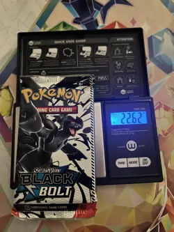Heavy! 22.62g Pokemon TCG SV 10.5 Black Bolt Booster Pack Sealed! - Image 1