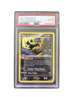 2004 Pokemon Ex Team Rocket Returns #15 Dark Dragonite Team Rocket Returns PSA 6 - Image 1