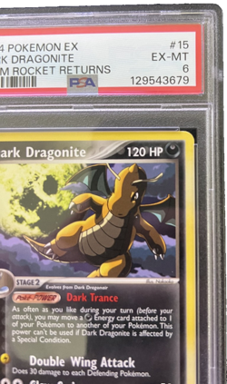 2004 Pokemon Ex Team Rocket Returns #15 Dark Dragonite Team Rocket Returns PSA 6 - Image 4
