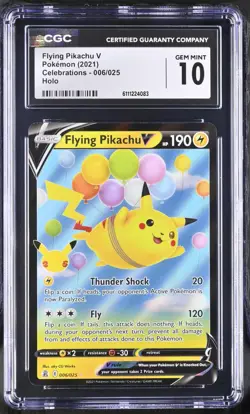Pokemon 2021 Flying Pikachu V Holo Celebrations #006 CGC 10 - Image 1