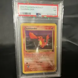 Pokemon Charmander Team Rocket 2000 Common 50/82 Regular Unlimited PSA NM 7 - Image 1