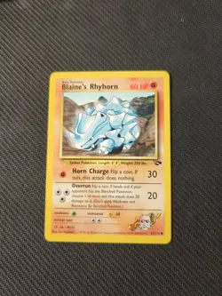 Blaine's Rhyhorn 65/132 Gym Challenge Pokemon NM - Image 1