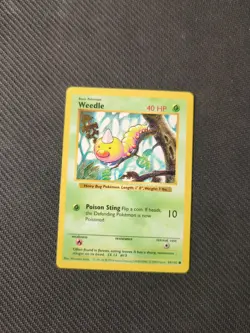 Weedle 69/102 Base Set Shadowless Pokemon LP - Image 1