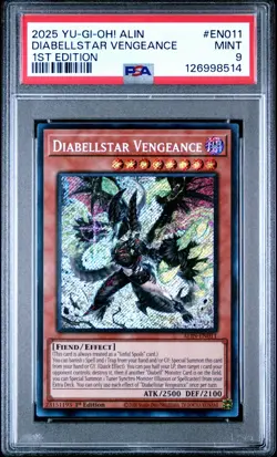 Yu-Gi-Oh! Diabellstar Vengeance PSA 9 MINT ALIN-EN011 Secret Rare CGC BGS TAG - Image 3