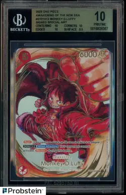 2023 One Piece OP05-1st Anniversary Spcl Signature #012 Monkey D. Luffy BGS 10 - Image 1