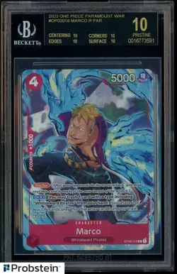 2023 One Piece Paramount War OP02018 Marco R PAR BGS 10 BLACK LABEL POP 5 - Image 1