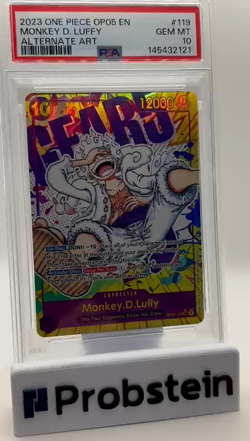 2023 One Piece OP05 EN Alternate Art #119 Monkey D. Luffy PSA 10 GEM MINT - Image 2