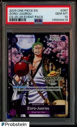 2024 One Piece OP09 En Special Alternate Art #067 Zoro-Juurou PSA 10 GEM MINT - Image 1