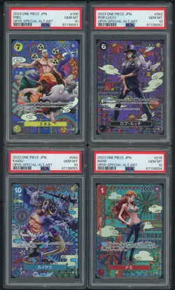 Sequential Set (6) 2023 One Piece JPN OP05- Special Alt Art PSA 10 w/ Nami Enel - Image 3