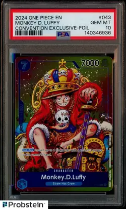 2024 One Piece EN Convention Foil #043 Monkey D Luffy PSA 10 GEM MINT - Image 1