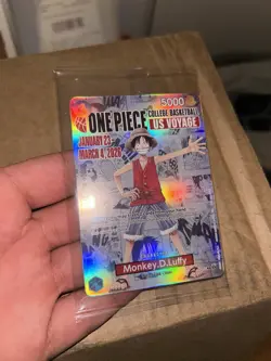 One Piece CCG Monkey D. Luffy Promo Holo College Basketball St. John’s IN HAND - Image 1