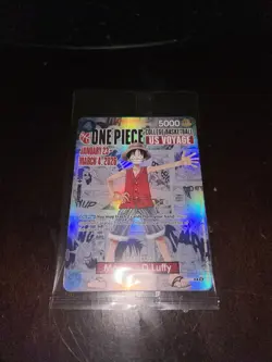 One Piece CCG Monkey D. Luffy Promo Holo College Basketball St. John’s IN HAND - Image 2