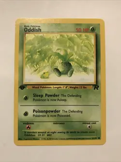 Pokemon TCG Oddish 63/82 Team Rocket Regular 1st Edition Card - Image 1