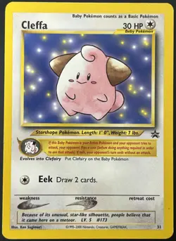 Cleffa 31/53 Black Star Rare Promo WOTC Pokemon Card LP - Image 1