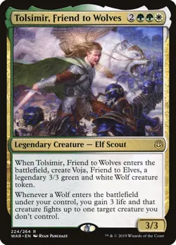 Tolsimir, Friend to Wolves War of the Spark HEAVILY PLD Rare CARD ABUGames - Image 1