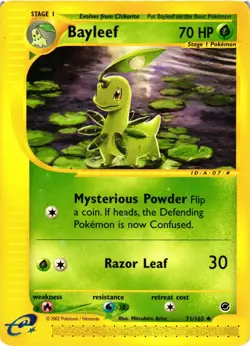 Pokemon TCG Bayleef Expedition Base Set 71/165 Uncommon MP - Image 1