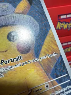 Pokemon Pokemon x Van Gogh Museum Grey Felt Hat Pikachu Black Star Promo SVP 085 - Image 3