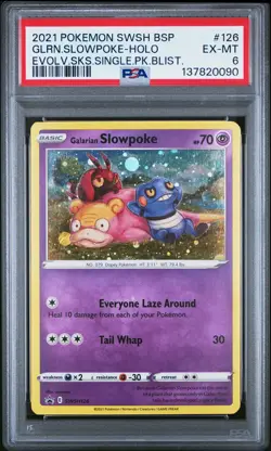 2021 POKEMON SWSH BLACK STAR PROMO #126 GALARIAN SLOWPOKE-HOLO PSA 6 - Image 1