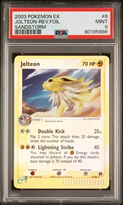 Pokemon 2003 EX Sandstorm Jolteon Reverse Holo 6/100 PSA 9 MINT - Image 1