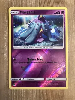 Pokemon TCG : Mareanie 62/149 Reverse Holo Sun & Moon VLP - Image 1