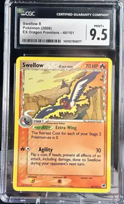 POKEMON TCG 2006 Swellow 40/101 EX Dragon Frontiers CGC 9.5 - Image 1