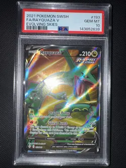 Rayquaza V (Full Art) 193/203 SWSH07: Evolving Skies Holo - PSA 10 - Pokemon TCG - Image 1