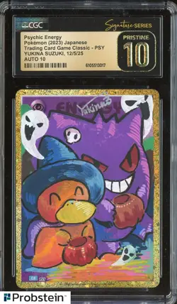 Yukina Suzuki Signed Sketched 2023 Pokemon JPN Psychic Energy Gengar CGC 10 AUTO - Image 1