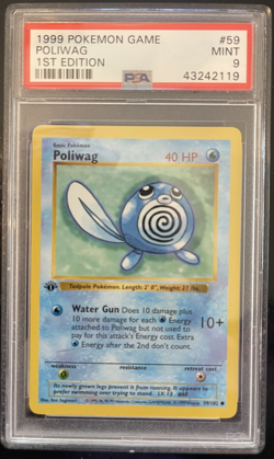 PSA 9 - Pokemon POLIWAG - 1st EDITION Shadowless Base Set - 59/102 - Mint - Image 1