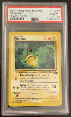 Pokemon PSA 10 Gem Mint Black Star Promo Pikachu 27 - Image 1