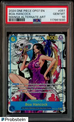 2024 One Piece OP07 Manga Alternate Art #051 Boa Hancock PSA 10 GEM MINT - Image 1