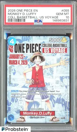 2026 One Piece EN College Basketball US Votage #055 Monkey D. Luffy PSA 10 - Image 1