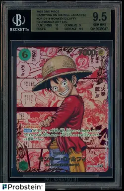 2025 One Piece Carrying on His Will JPN OP13118 Monkey D Luffy Red Manga BGS 9.5 - Image 1